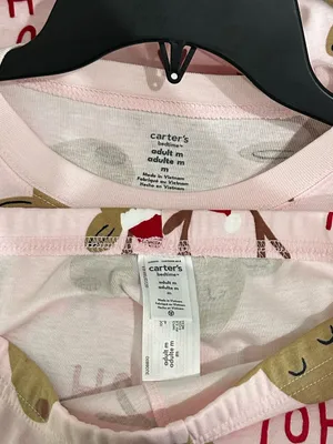 Carter’s Women’s Snug Fit Pajama NEW 2pc Set 100% Cotton Pink Reindeer Medium thumbnail 8