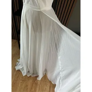 JJ house wedding dress A-line Scoop Floor-Length Chiffon Wedding Dress #250142 thumbnail 5