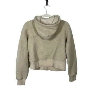 Aerie Offline Sherpa Teddy Jacket Oatmeal Cream Cropped Hoodie Small thumbnail 10