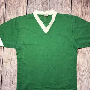 Vintage Soffe Athletic Mesh V-Neck Green Blank Jersey Womens M 70s Retro Tomboy‎ thumbnail 2