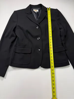Talbots 100% Wool Black Tailored Blazer with Notch Lapel thumbnail 3