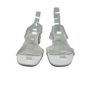 Raye Bardot Heel Slide Strap Sandal Block Clear White Size‎ US 9 thumbnail 4