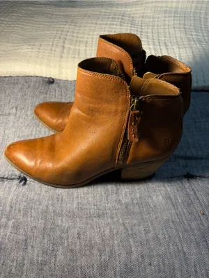 Sam Edelman Cognac Suede Ankle Boot with Side Zip thumbnail 2