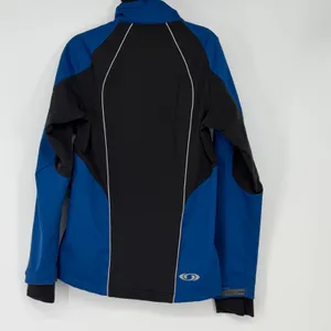 Salomon Womens Blue Black Softshell Full Zip Hiking‎ Jacket Small S/P thumbnail 2
