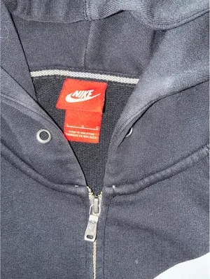 Vintage Y2K Nike Spellout Big Swoosh Zip-Up Hoodie Black thumbnail 5