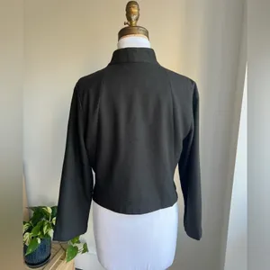 ISCHIKO Lightweight 100% Wool Button Front Blazer Jacket Brown Women's Size 10 thumbnail 4