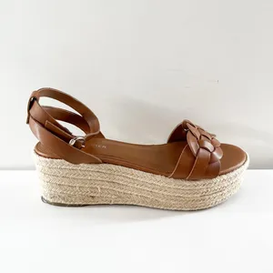 Marc Fisher Jinky Platform Espadrille Sandal Shoes Brown 7.5 thumbnail 2
