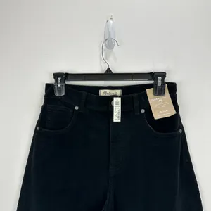 Madewell Superwide Leg Pants Corduroy Black High Rise Stretch Cotton US 25 NWT thumbnail 9