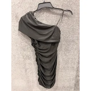 B. Darlin Women Dress Medium Black Ruched One Shoulder Bodycon AA4BH91E thumbnail 5