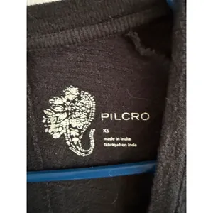 Pilcro Anthropologie‎ Black Cotton Peplum V-Neck Babydoll Top XS Long Sleeve thumbnail 4