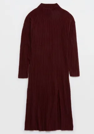 BUTTERCREAM SWEATER DRESS in Berry (Maroon) thumbnail 2