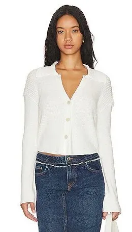 Free People Ella Sweatshirt Ivory Small thumbnail 1
