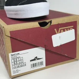 Vans Size-6.5 Womens Unisex Sport Low Skate‎ Sneakers Shoes Black/White Retro thumbnail 9