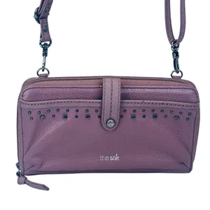 The Sak Leather Studded Wallet Crossbody‎ Purse Convertible Phone Bag Mauve thumbnail 1