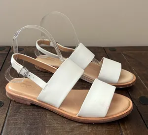 COS Sandals‎ Double Strap Flat White Leather Size US 8 thumbnail 1