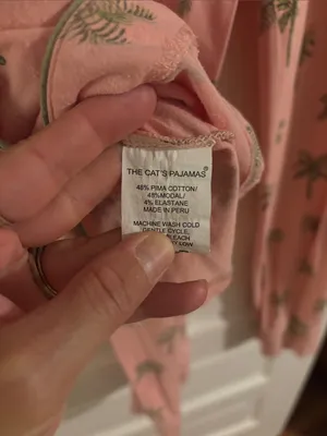 Soft Pink Palm Print Kids Pajama Set thumbnail 4