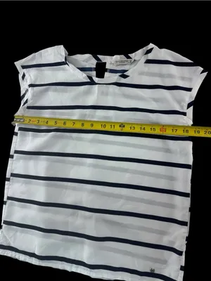 Abercrombie & Fitch White Top with Navy Stripes thumbnail 6
