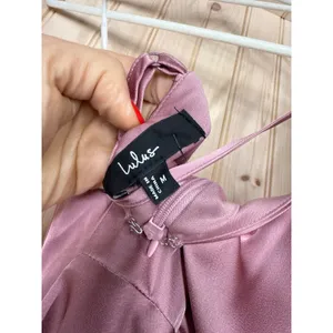 NWT Lulus Signature Elegance Rose Satin One-Shoulder Maxi Dress Bridesmaid Sz M thumbnail 7