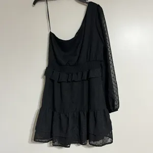 Altar'd State‎ Women's Black Tiered Ruffle One Sleeve Mini Dress Size Large thumbnail 8