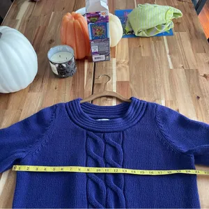 Cable Knit Sweater Deep Blue Purple size XL thumbnail 4