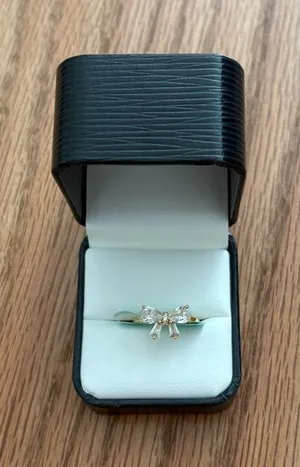 Sterling silver gold Bow ring thumbnail 1