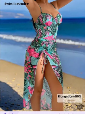 Source Unknown Pink‎ & Aqua Tropical Floral One-Piece Swimsuit thumbnail 3