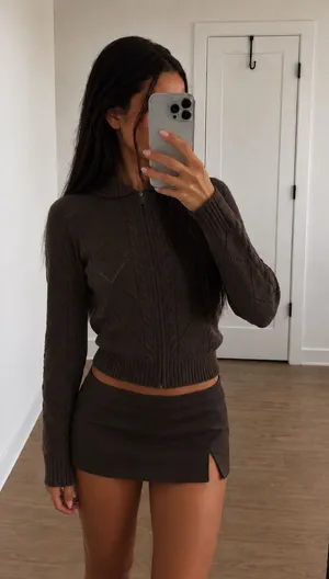 Sunday Best Gigi Cable-Knit Zip Sweater thumbnail 1
