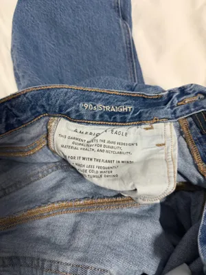 American Eagle Straight 90s Jeans Distressed thumbnail 3