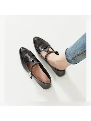 NEW Mary Jane Ballet Flats patent Vegan Leather Dress Comfy Soles Ankle Strap 10 thumbnail 6