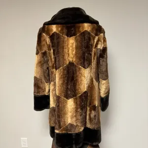 Vintage Faux Fur Coat Brown Size L thumbnail 5