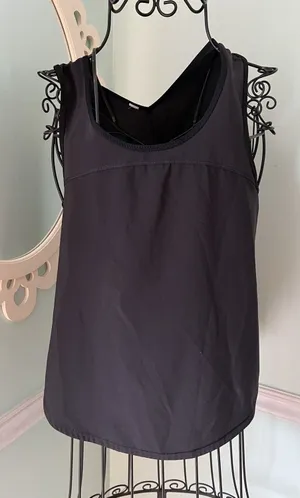 Lululemon Run Split Singlet Tank Top Black Women's Size 6 Split‎ Sides thumbnail 1