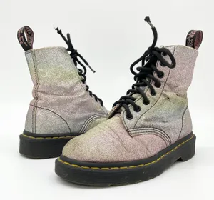 Dr Martens Womens‎ Combat Boots Size 5 Glitter Punk Rave Alt Festival Goth thumbnail 1