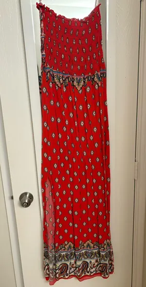 Strapless maxi dress Red thumbnail 2