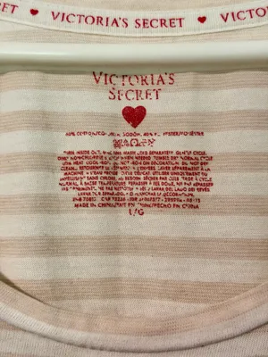 Victoria's Secret Cream & Beige Striped Night Tee thumbnail 3