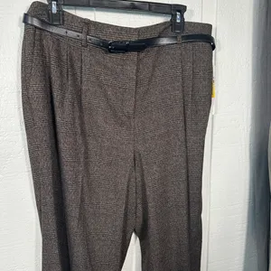 Calvin Klein Women's Brown Herringbone Belted Pants Size 12 N… thumbnail 5