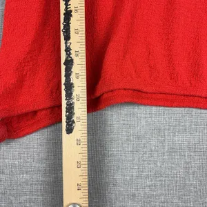 Madewell T-Shirt Womens Small Red Crew Neck Short Sleeve Textured Side Tie Top thumbnail 2