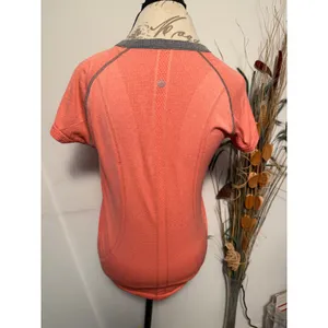 Lululemon Swiftly Tech Short Sleeve Crew Coral Orange Grey Size 10‎ R636 thumbnail 4