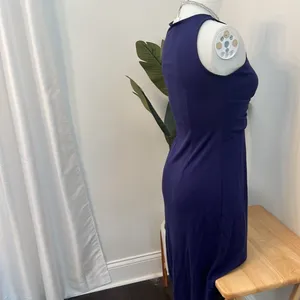 Loft mid length blue dress size 0 thumbnail 4