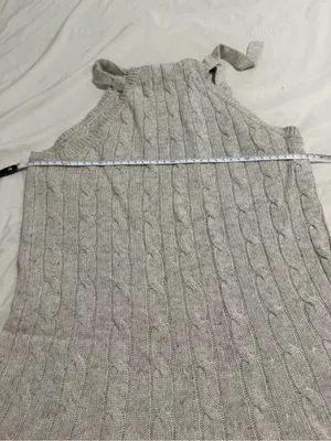 Ralph Lauren cream cable cashmere knit halter dress in a Size S thumbnail 6