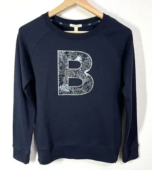 Barbour Backshore Overlayer Sweater Womens US 6 Navy Side‎ Zip Crewneck Coastal thumbnail 1