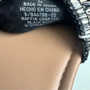 Old Navy Women's Low Heel Slide Sandals Rafia Crafted Black Marl Sz 9 NWT thumbnail 7
