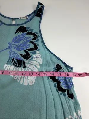 Free People Intimately Floral Mini Slip Dress Boho‎ Racerback Blue Womens XS thumbnail 4