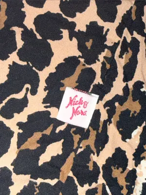 Nick & Nora Leopard Print Pajama Top with Pink Roses thumbnail 5