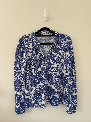 Lilly Pulitzer Luxletic Frida Coconut Long Sleeve Polo Medium thumbnail 2
