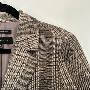 Talbots Wool Plaid Blazer Italy Luxury Collection Size 12 thumbnail 3