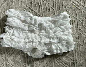 White Ruffle Shorts Edikted thumbnail 1