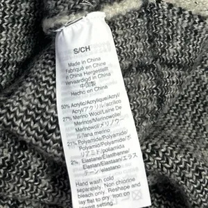 Madewell Women's Gray Rib Knit Long Sleeve Plaid Check Turtleneck Sweater Top S thumbnail 4