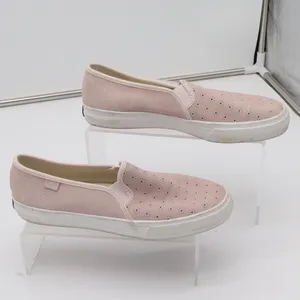 Keds Sneakers Womens 7.5 Pink Suede Eyelet Slip On Good thumbnail 2