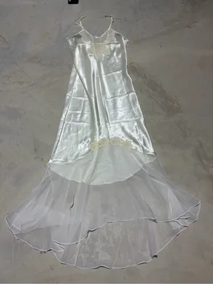 Victoria’s Secret vintage gold label Ivory white Lace Trim Slip Dress Chiffon s thumbnail 1