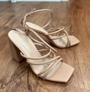 Cuccoo Nude Strappy Heels Tan Size 7 thumbnail 1